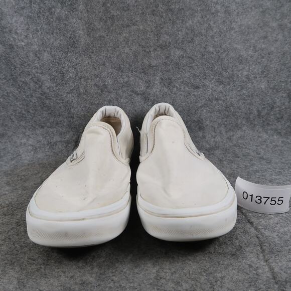 Vans Shoes Womens 8.5 Classic Slip On Casual Sneakers White Canvas Skate Active - Picture 2 of 11